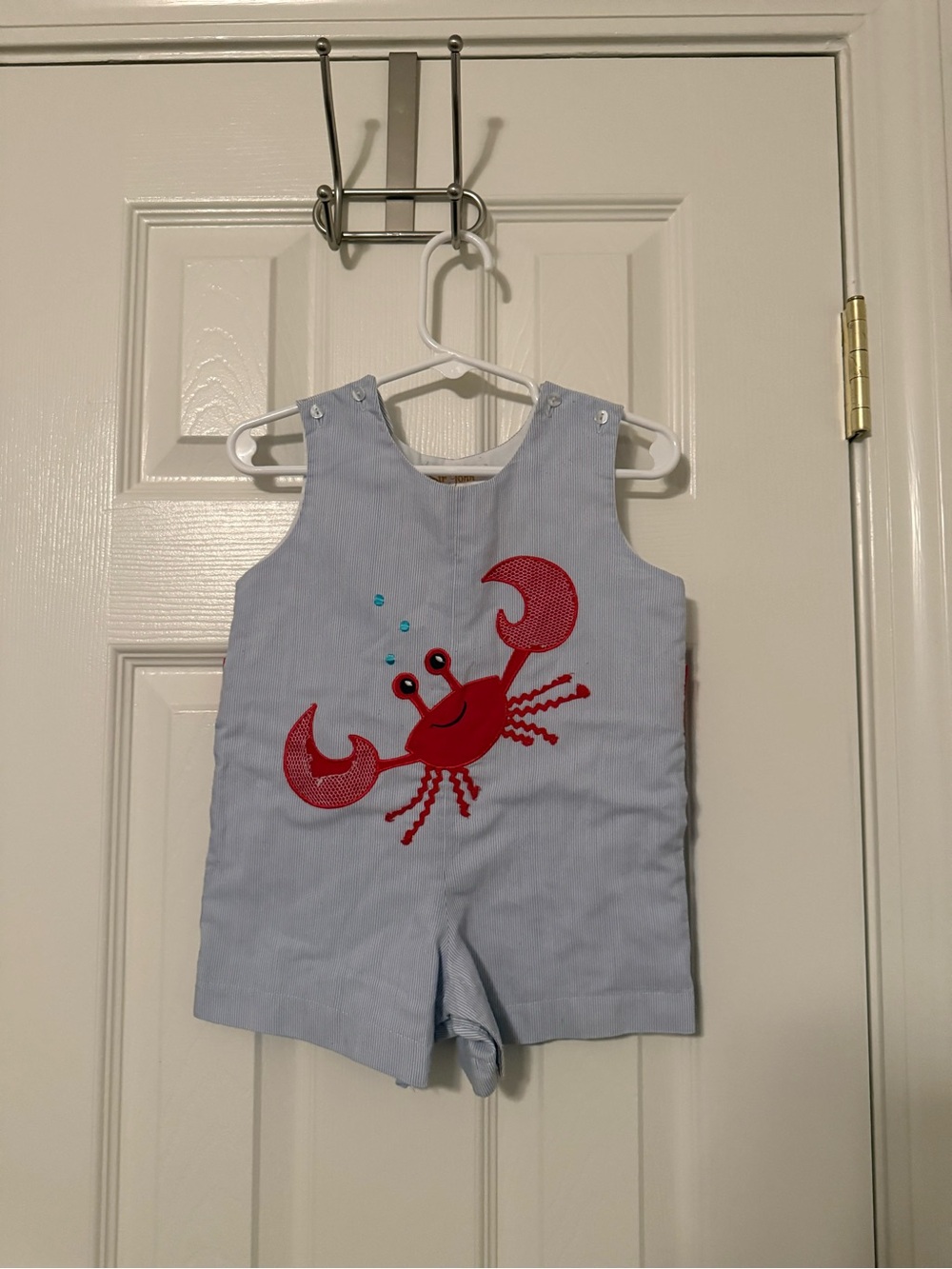 Sir John- 9mo- Light Blue Boys' Crab Appliqué Shortall